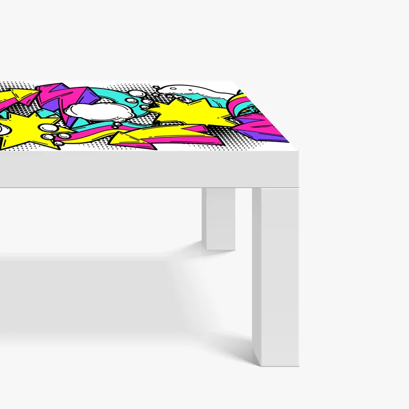 Tischaufkleber und Schreibtischaufkleber farbenfrohes pop-art comicmuster