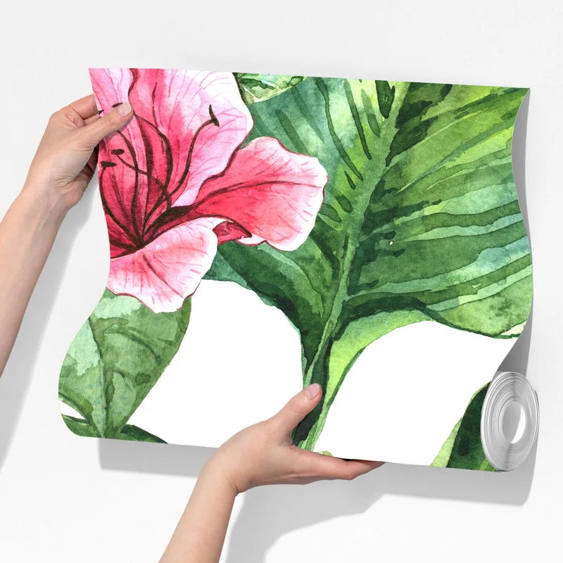 Fototapeta różowy akwarelowy motyw botaniczny Fototapeta różowy akwarelowy motyw botaniczny