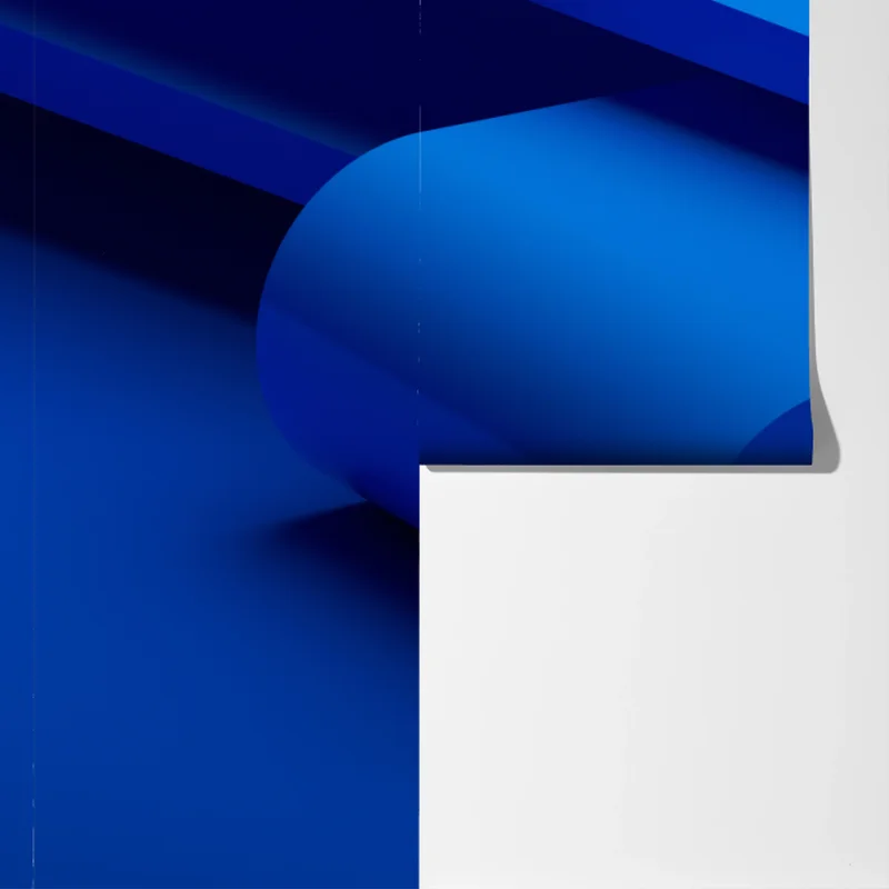 Fototapete minimalistische blaue geometrische schleife Fototapete minimalistische blaue geometrische schleife