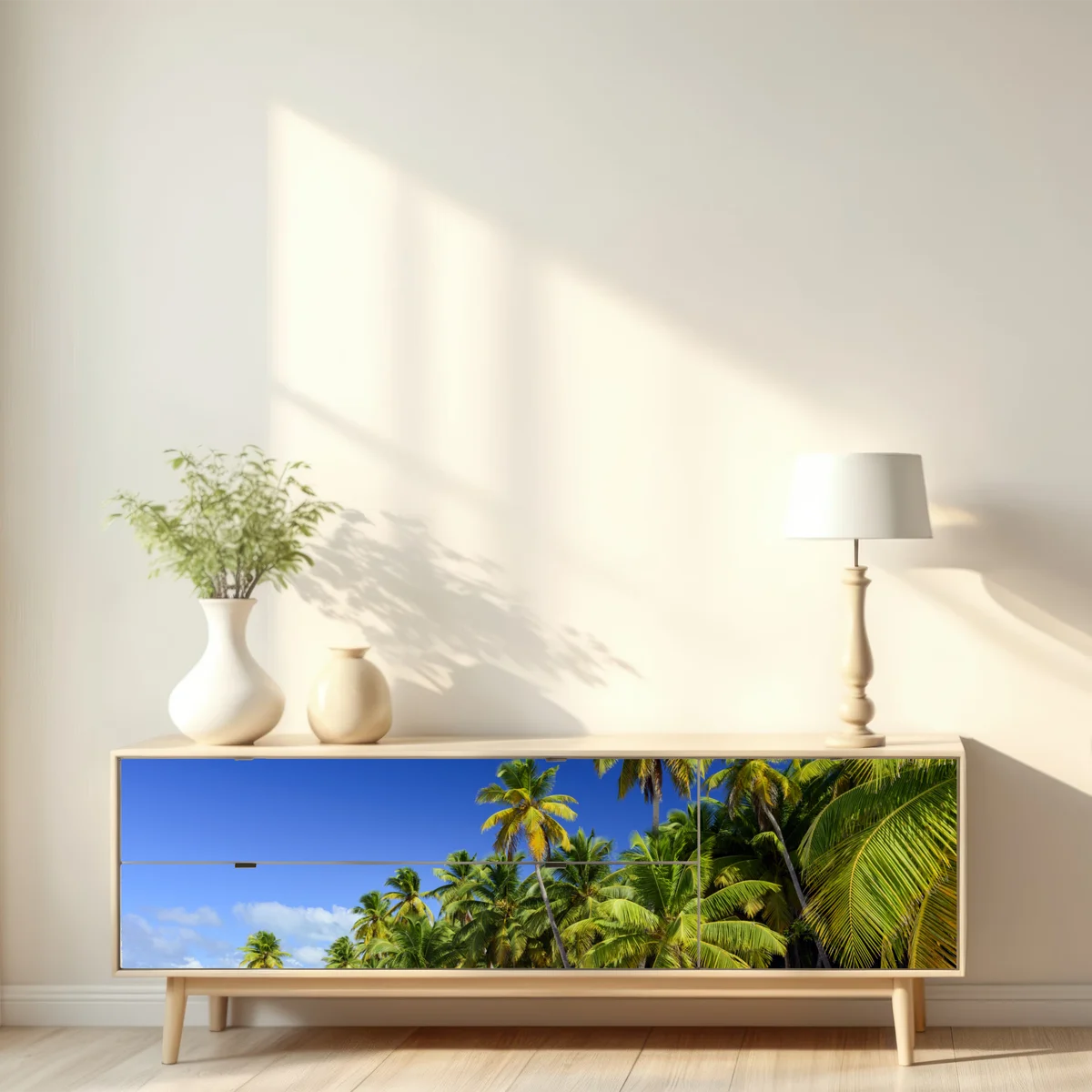 Repositionierbarer Aufkleber ruhiger tropischer strand in Punta Cana Repositionierbarer Aufkleber ruhiger tropischer strand in Punta Cana