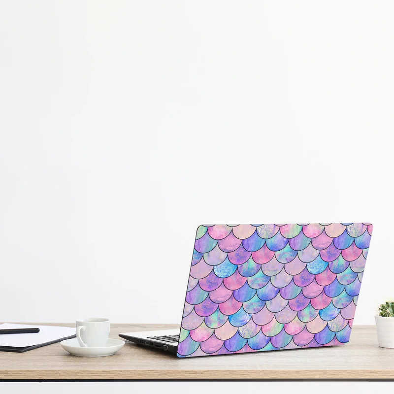 Naklejka na laptopa pastelowy wzór łusek syreny