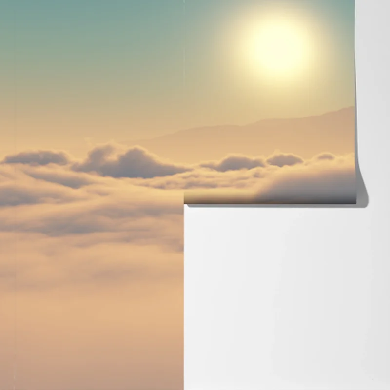 Fototapete flugzeug über den wolken im morgengrauen Fototapete flugzeug über den wolken im morgengrauen