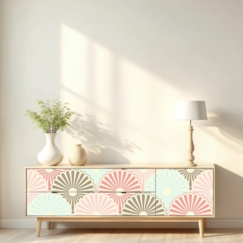 Repositionierbarer Aufkleber pastelliges muschelmuster