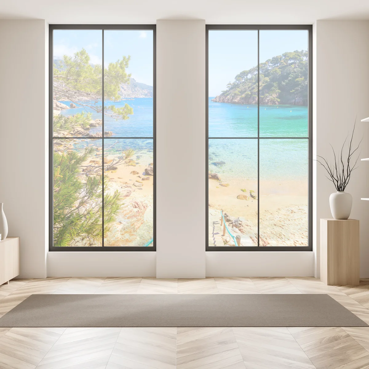 Fensteraufkleber stufen zum strand Aiguablava, Costa Brava Fensteraufkleber stufen zum strand Aiguablava, Costa Brava