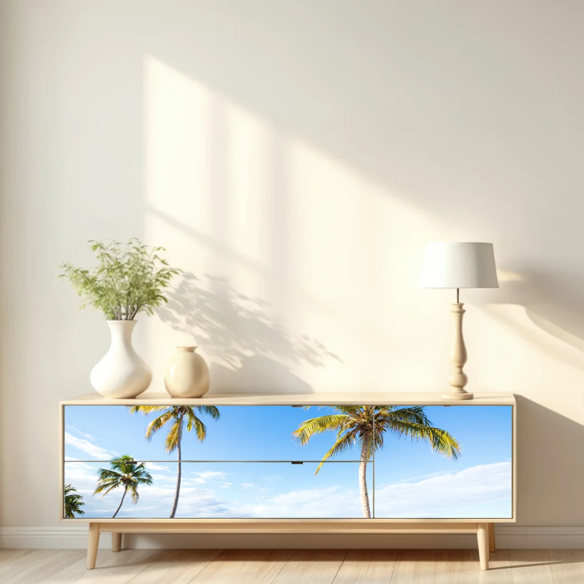 Repositionierbarer Aufkleber tropischer palmenstrand Repositionierbarer Aufkleber tropischer palmenstrand