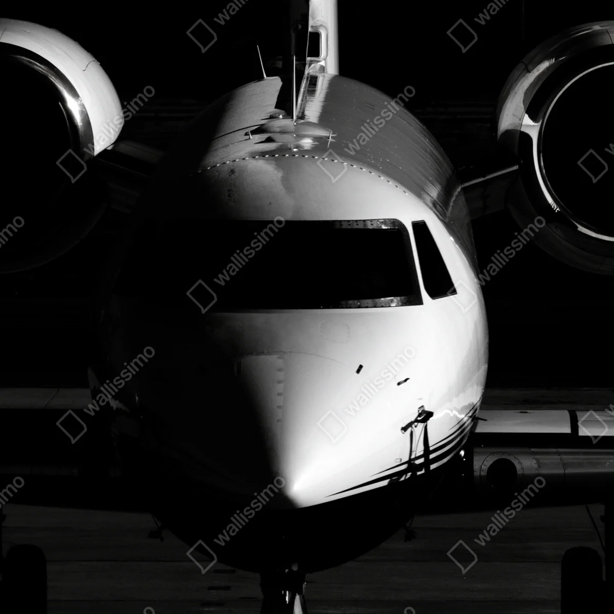 Fensteraufkleber monochrome frontalansicht eines privatjets Fensteraufkleber monochrome frontalansicht eines privatjets
