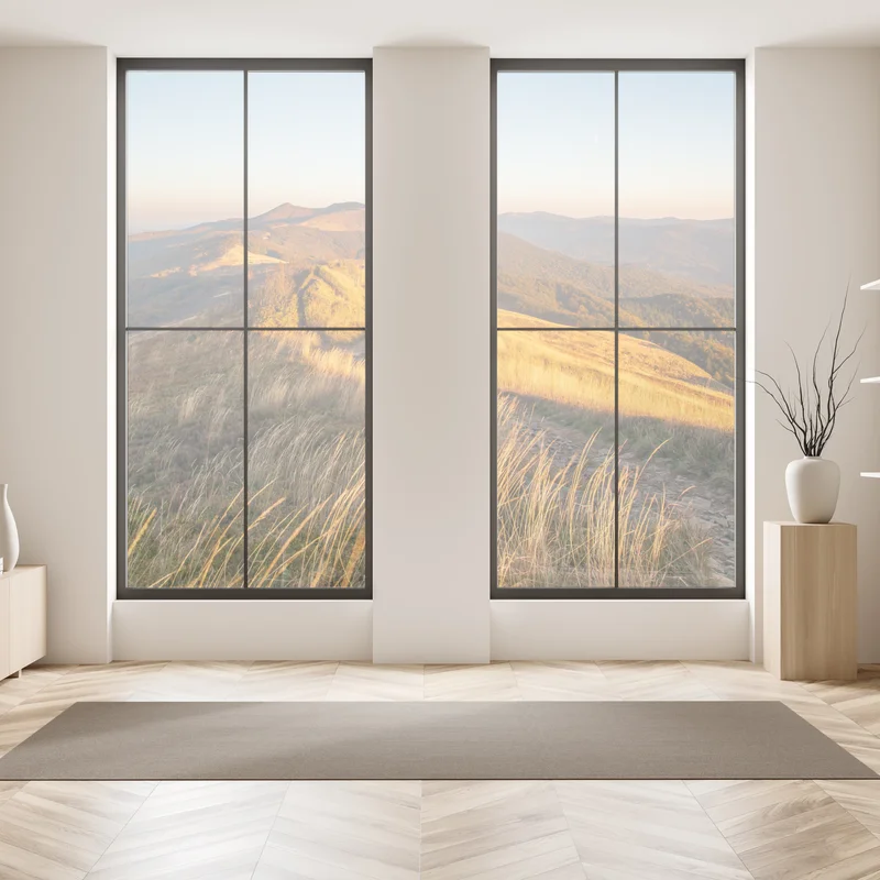 Fensteraufkleber goldener bergkamm im sonnenuntergang