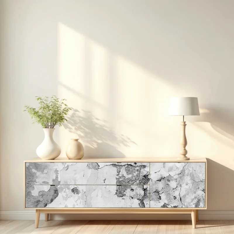 Repositionierbarer Aufkleber verwitterter putz in grautönen