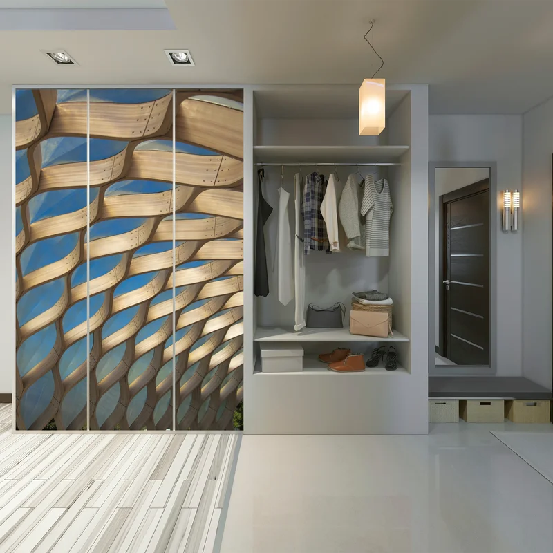 Schrankaufkleber holzlamellen überdachung in Chicago