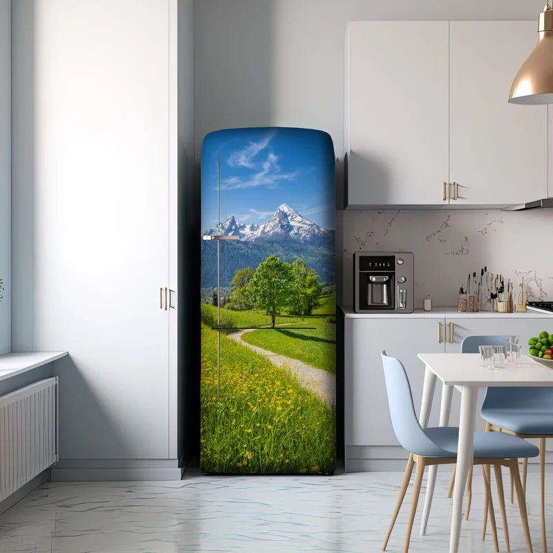 Kühlschrankaufkleber alpenwiese und bergpfad Kühlschrankaufkleber alpenwiese und bergpfad