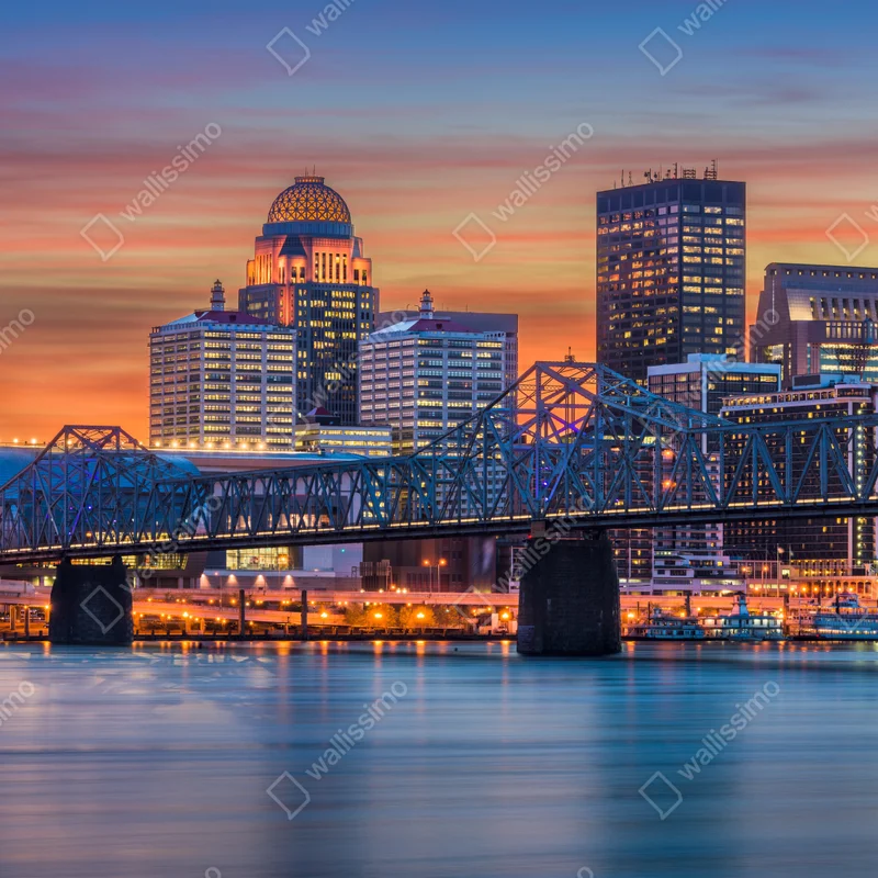 Fensteraufkleber Louisville skyline bei sonnenuntergang Fensteraufkleber Louisville skyline bei sonnenuntergang