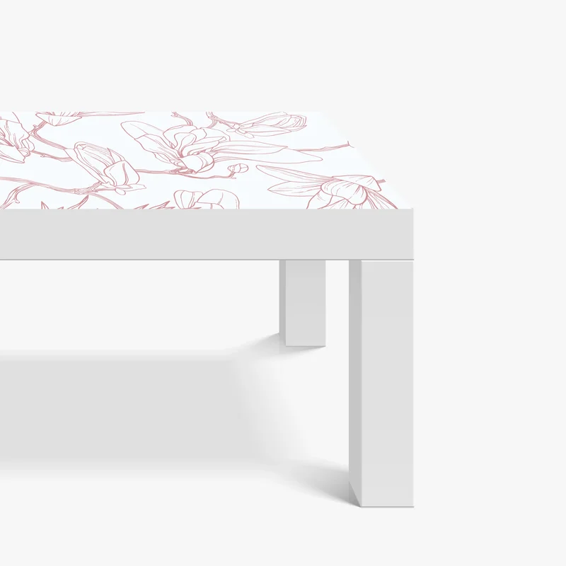 Tischaufkleber und Schreibtischaufkleber zartes magnolienmuster in sanftem rosa