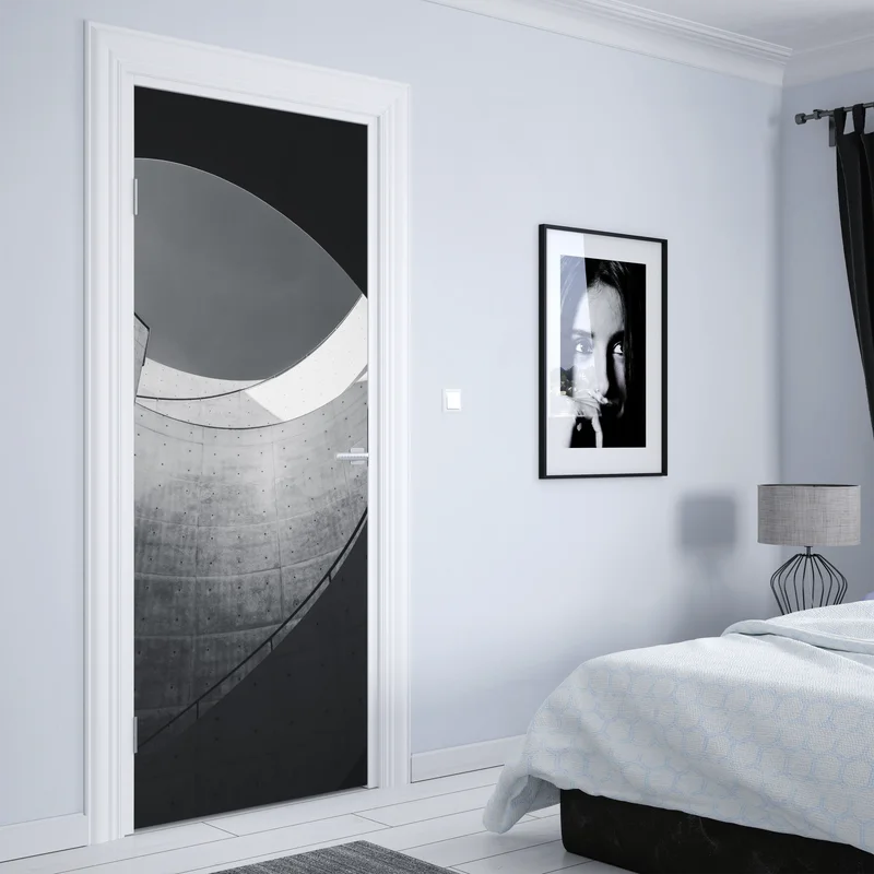 Türaufkleber geschwungene beton-spiraltreppe