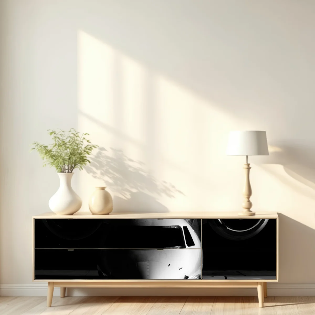 Repositionierbarer Aufkleber monochrome frontalansicht eines privatjets Repositionierbarer Aufkleber monochrome frontalansicht eines privatjets