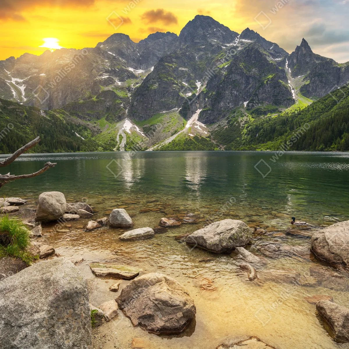 Fensteraufkleber sonnenuntergang über Morskie Oko, Tatra, Polen Fensteraufkleber sonnenuntergang über Morskie Oko, Tatra, Polen