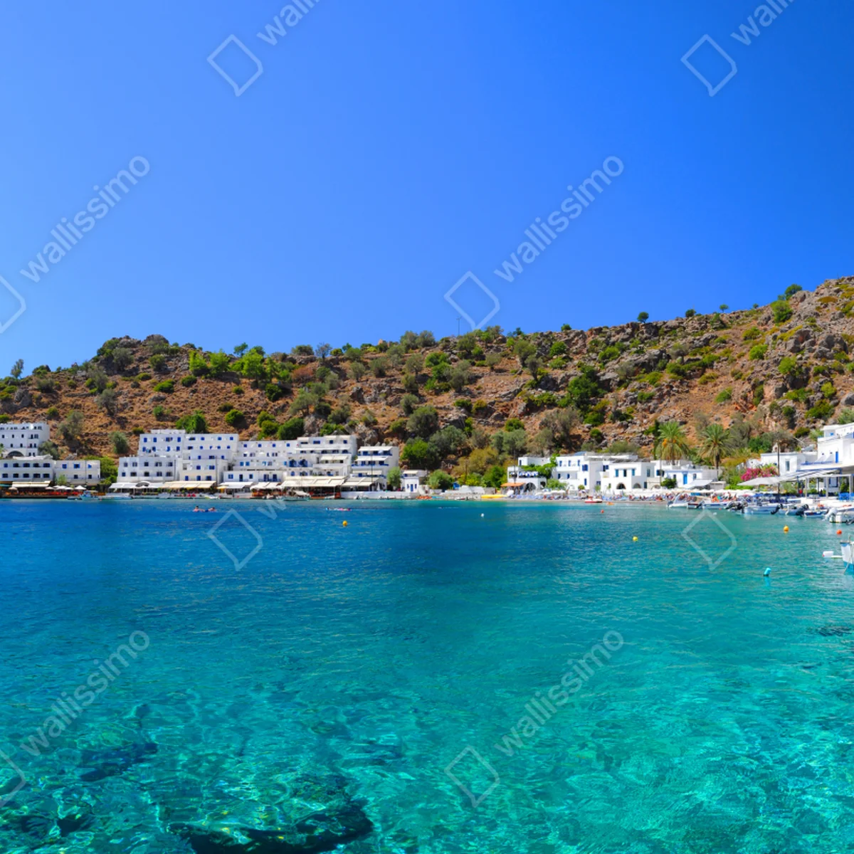 Fototapete sonnige mediterrane bucht mit türkiswasser Fototapete sonnige mediterrane bucht mit türkiswasser