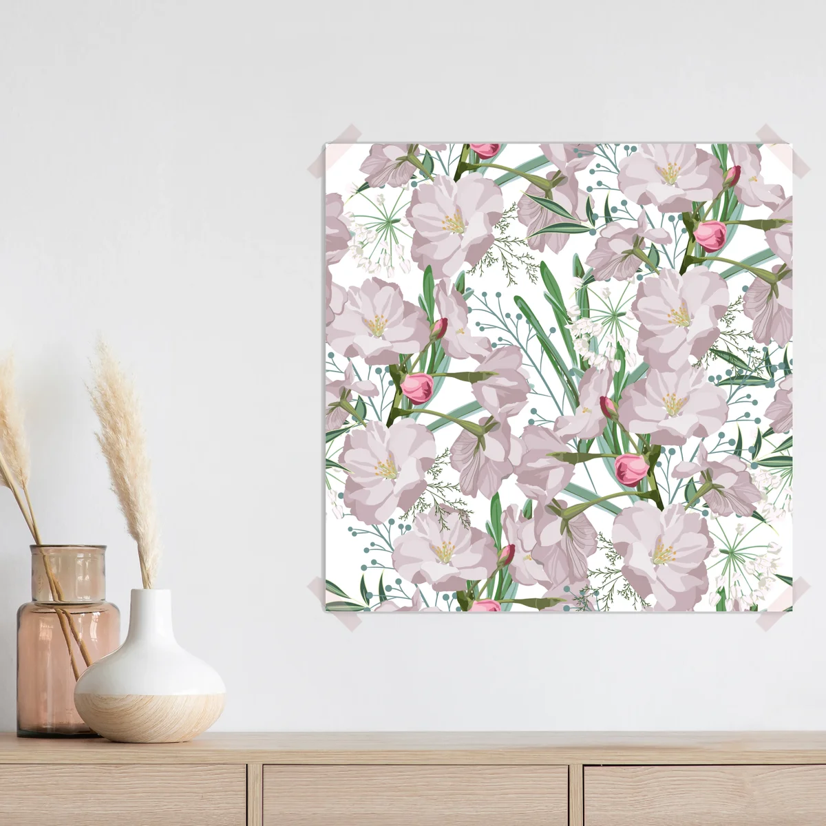 Poster zartes rosafarbenes blumenmuster • Poster bei Wallnifity® Poster zartes rosafarbenes blumenmuster • Poster bei Wallnifity®