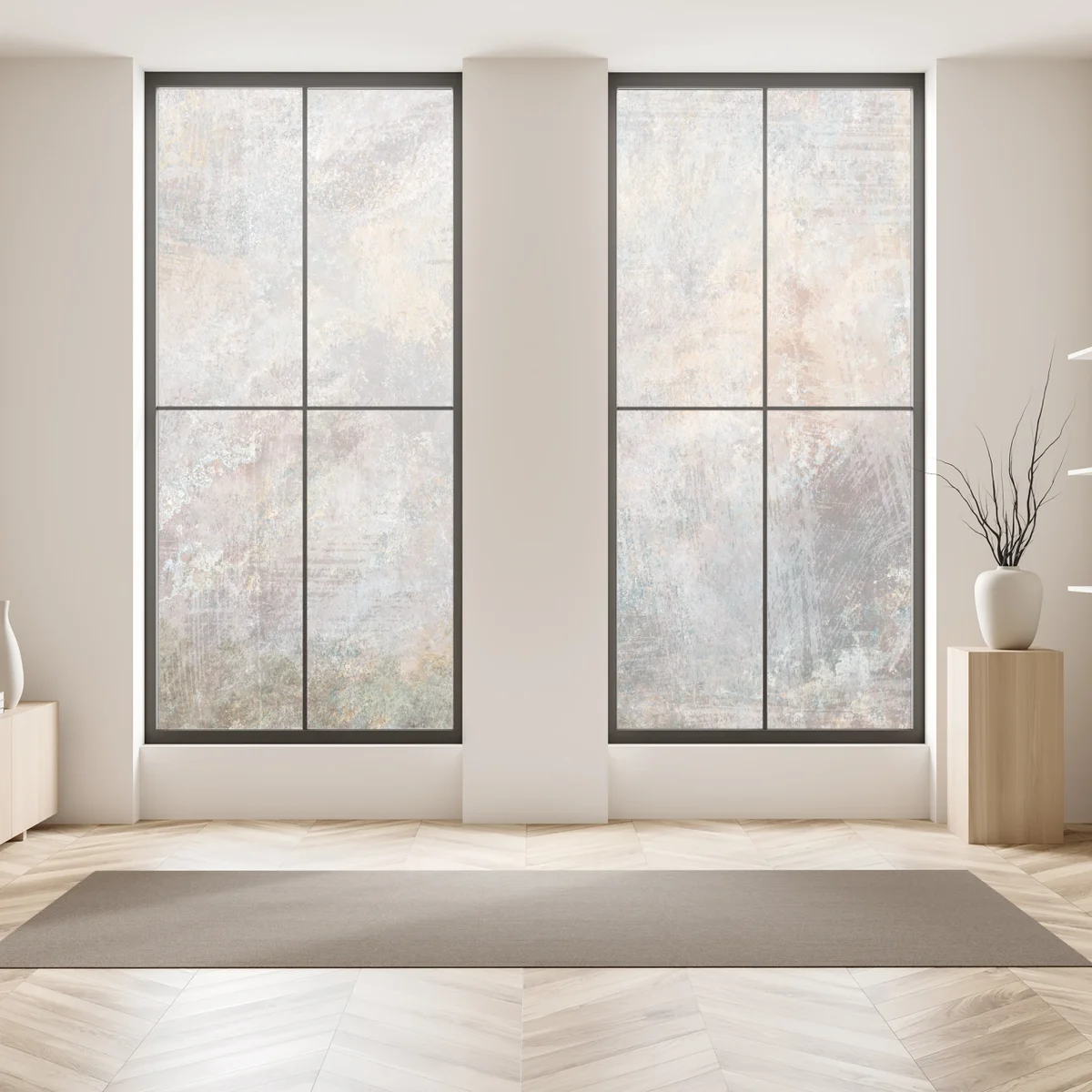 Fensteraufkleber subtile strukturierte abstraktion in warmen neutralen tönen Fensteraufkleber subtile strukturierte abstraktion in warmen neutralen tönen