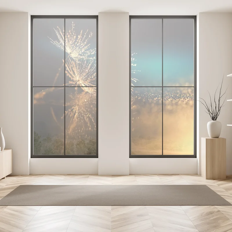 Fensteraufkleber goldene reflexion von löwenzahnsamen Fensteraufkleber goldene reflexion von löwenzahnsamen