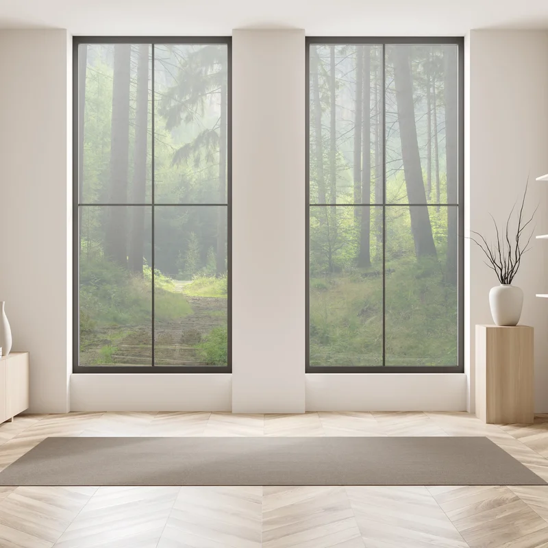 Fensteraufkleber ruhiger waldpfad