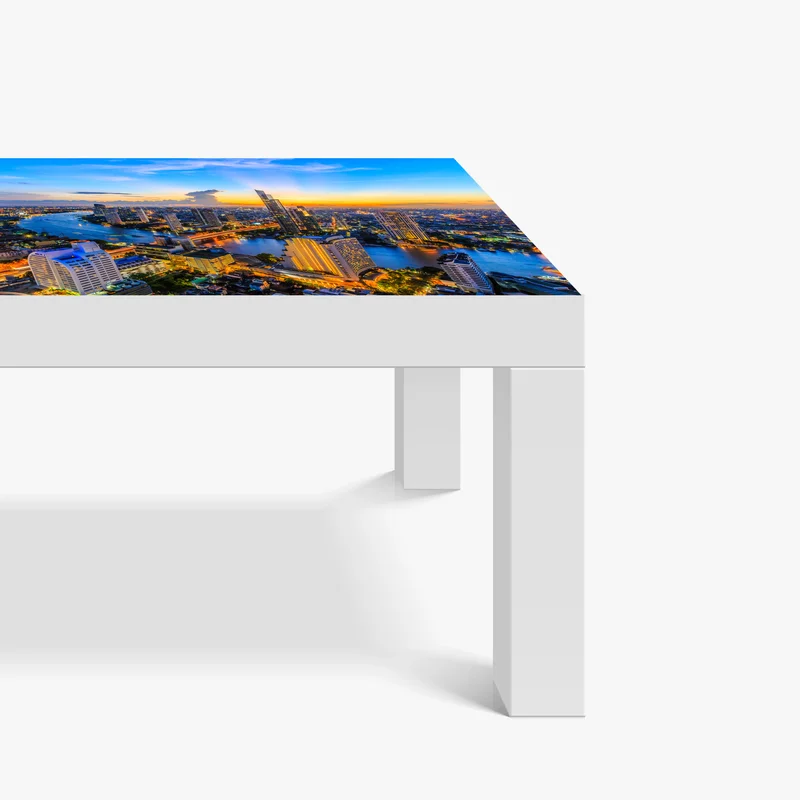 Tischaufkleber und Schreibtischaufkleber lebendige stadtskyline bei dämmerung Tischaufkleber und Schreibtischaufkleber lebendige stadtskyline bei dämmerung