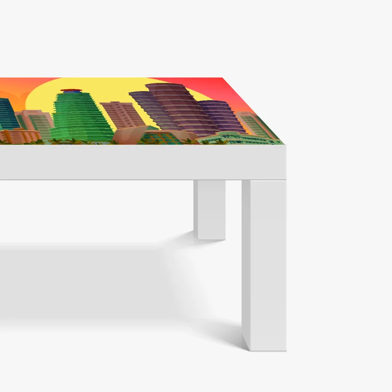 Tischaufkleber und Schreibtischaufkleber Miami sonnenuntergang skyline