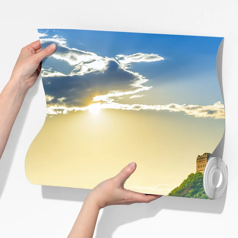 Fototapeta Wielki Mur o świcie nad zielonymi górami Fototapeta Wielki Mur o świcie nad zielonymi górami