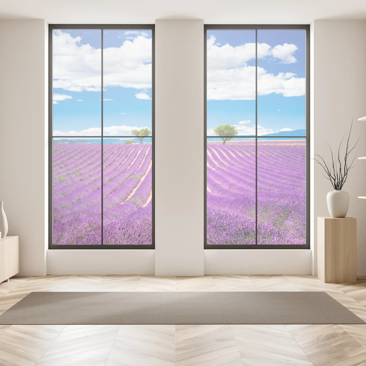 Naklejka na okno pola lawendy w Prowansji Naklejka na okno pola lawendy w Prowansji