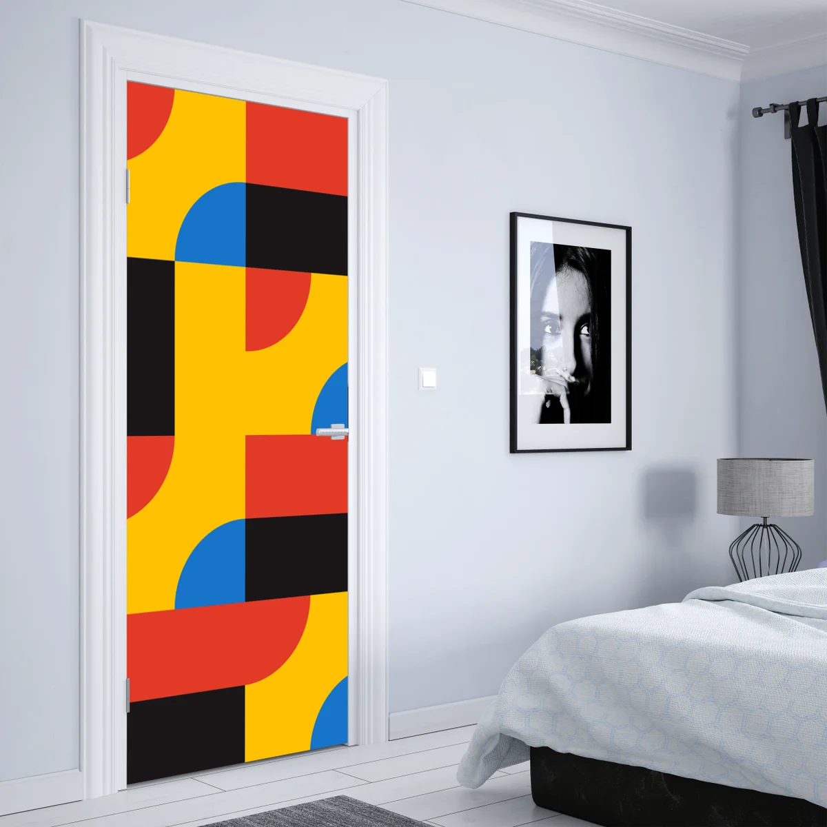 Türaufkleber kräftiges geometrisches muster für die wand Türaufkleber kräftiges geometrisches muster für die wand