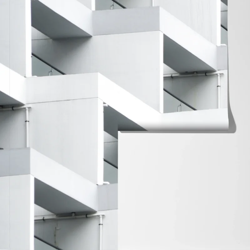 Fototapeta biała betonowa fasada w geometrycznym wzorze Fototapeta biała betonowa fasada w geometrycznym wzorze