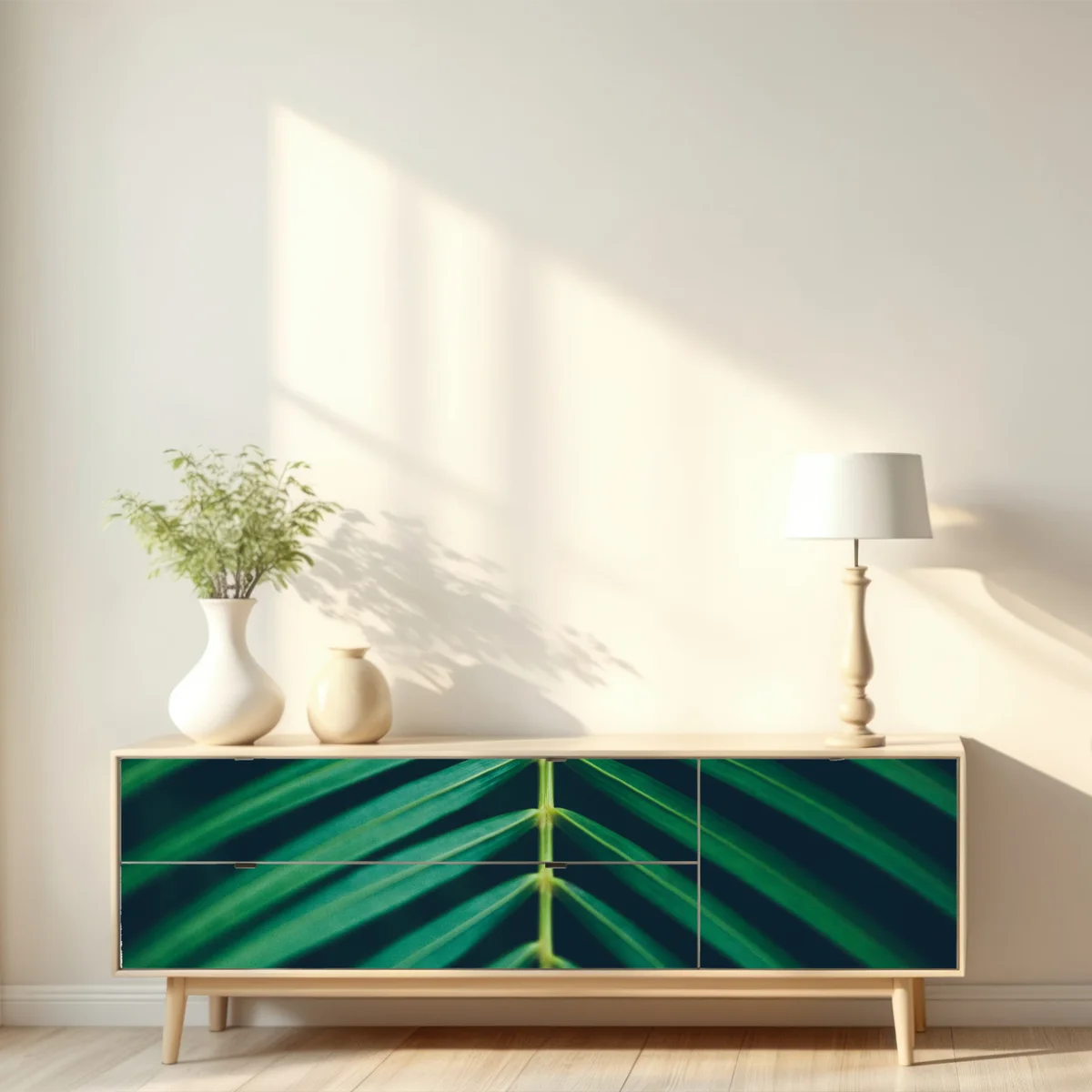 Repositionierbarer Aufkleber vertikales palmenblatt nahaufnahme Repositionierbarer Aufkleber vertikales palmenblatt nahaufnahme