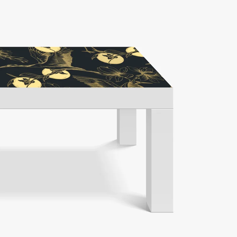 Tischaufkleber und Schreibtischaufkleber goldene kraniche und mondmuster