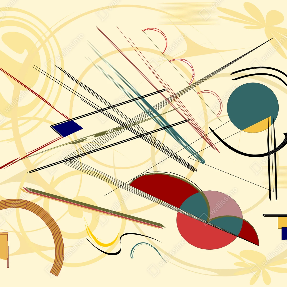 Poster geometrische abstraktion in beige und rot • Poster bei Wallnifity® Poster geometrische abstraktion in beige und rot • Poster bei Wallnifity®