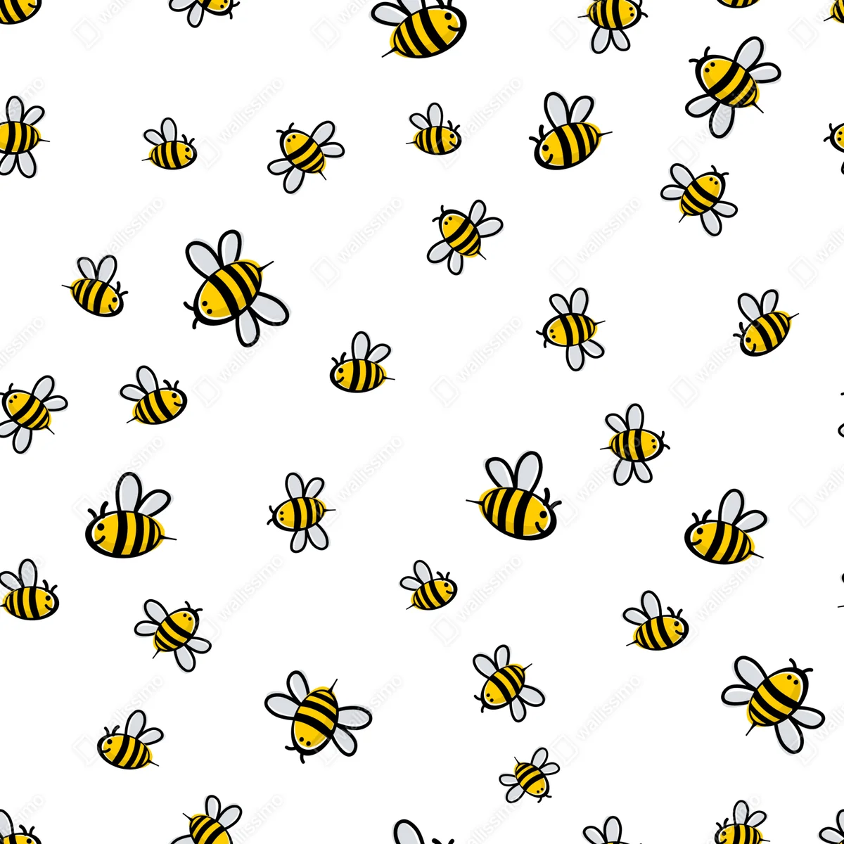 Fototapete verspieltes bienenmuster für kinderzimmer Fototapete verspieltes bienenmuster für kinderzimmer