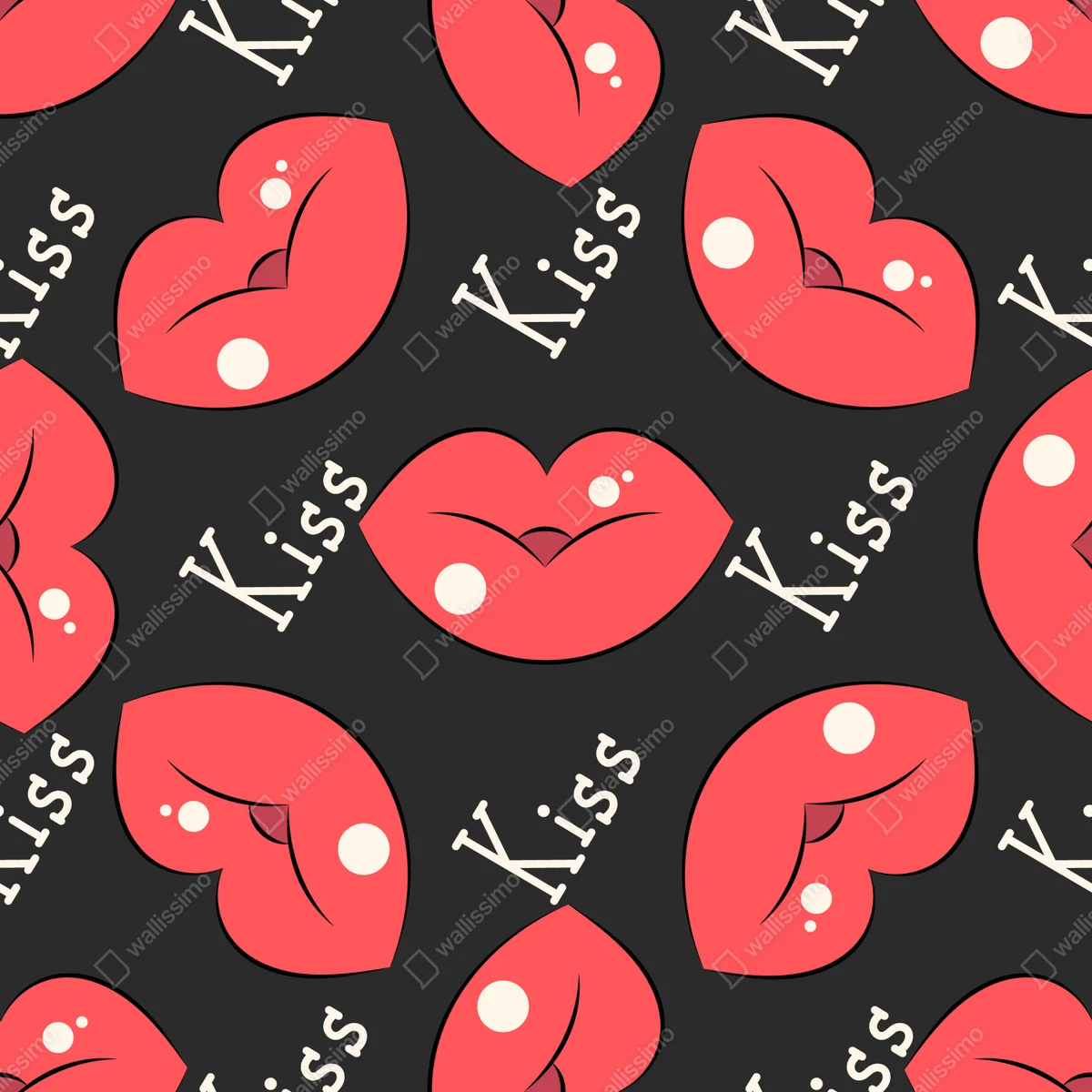 Fototapeta zabawny wzór różowych ust Fototapeta zabawny wzór różowych ust