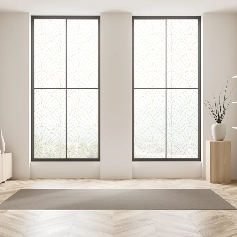 Fensteraufkleber goldenes art deco muster Fensteraufkleber goldenes art deco muster