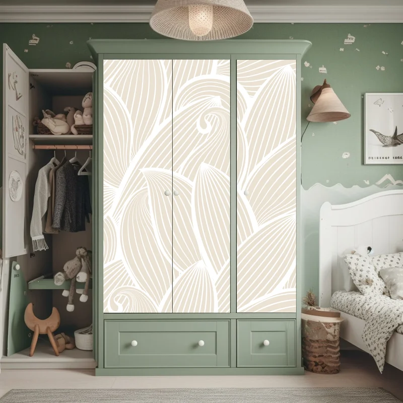 Schrankaufkleber zartes beige botanisches muster Schrankaufkleber zartes beige botanisches muster