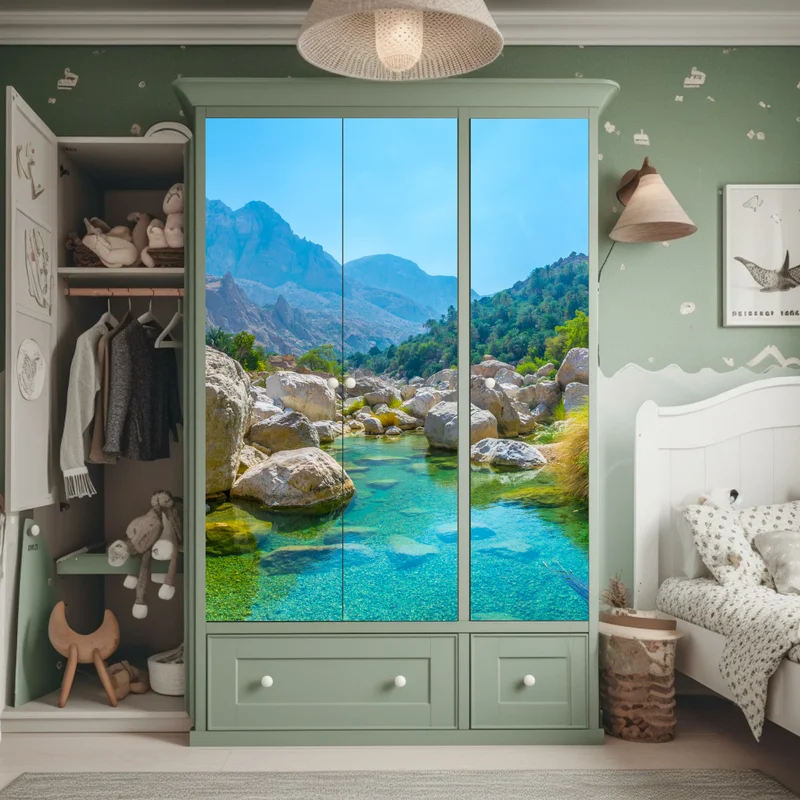 Schrankaufkleber türkisfarbene bergoase