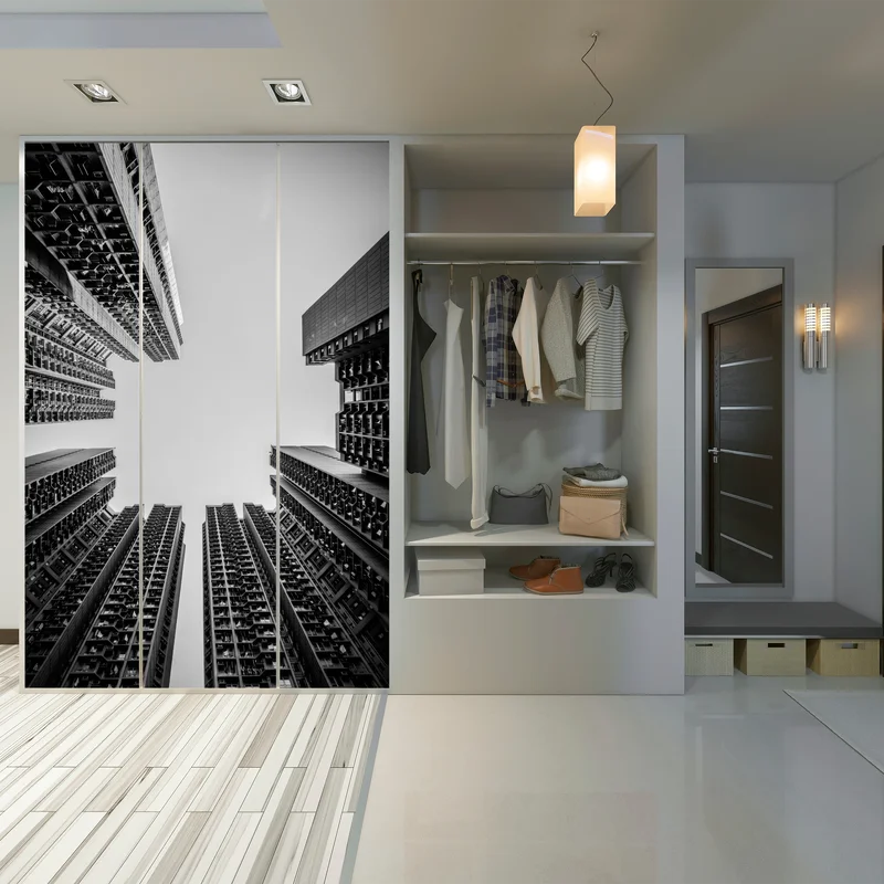 Schrankaufkleber städtische perspektive hochhäuser Schrankaufkleber städtische perspektive hochhäuser