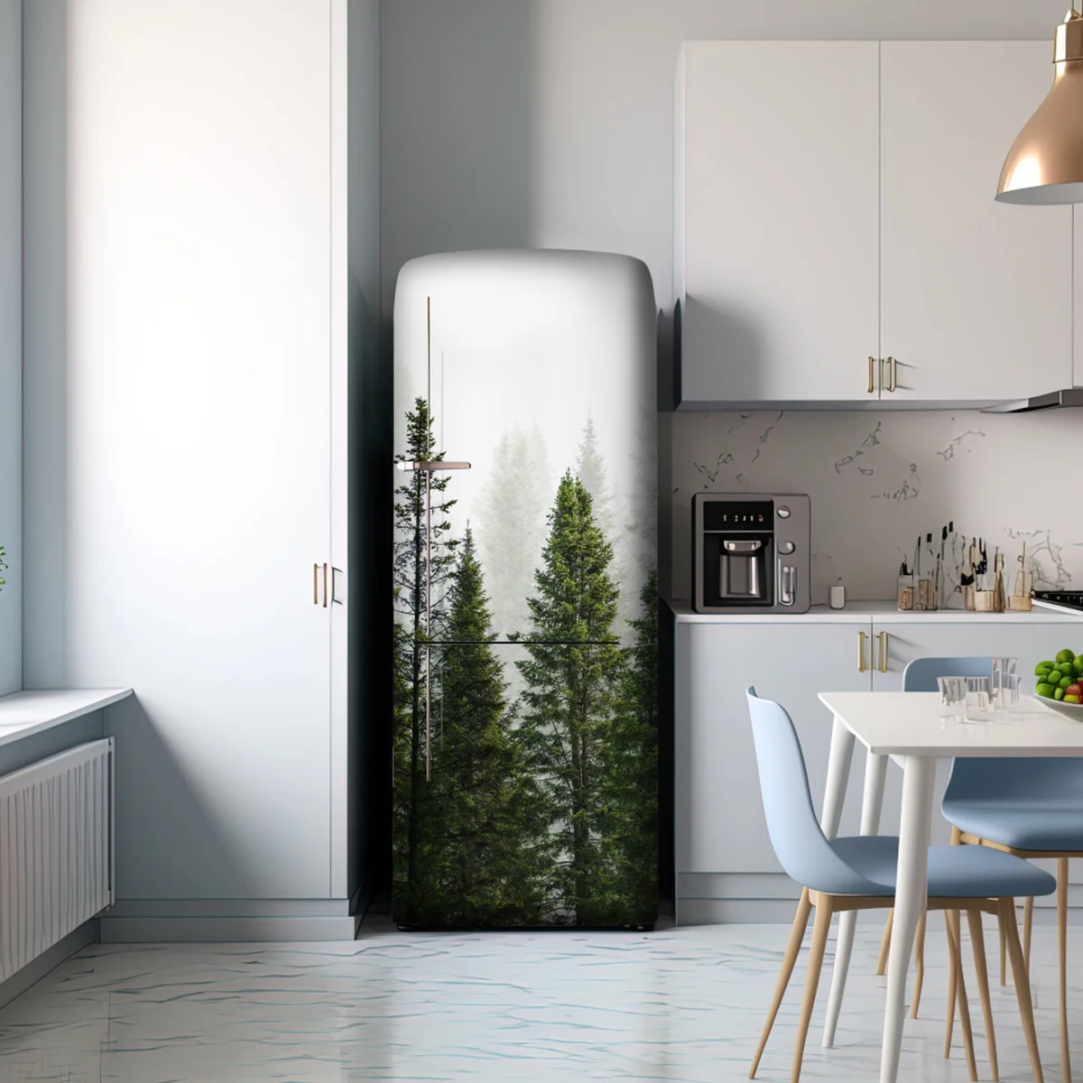 Kühlschrankaufkleber nebliger tannenwald Kühlschrankaufkleber nebliger tannenwald