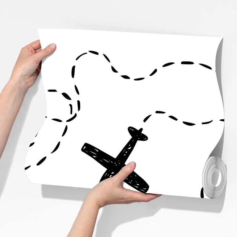 Fototapete handgezeichnetes flugzeugmuster Fototapete handgezeichnetes flugzeugmuster
