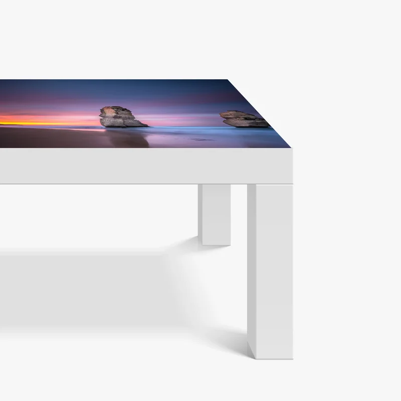 Tischaufkleber und Schreibtischaufkleber ruhige küstenlandschaft mit felsformationen bei sonnenuntergang