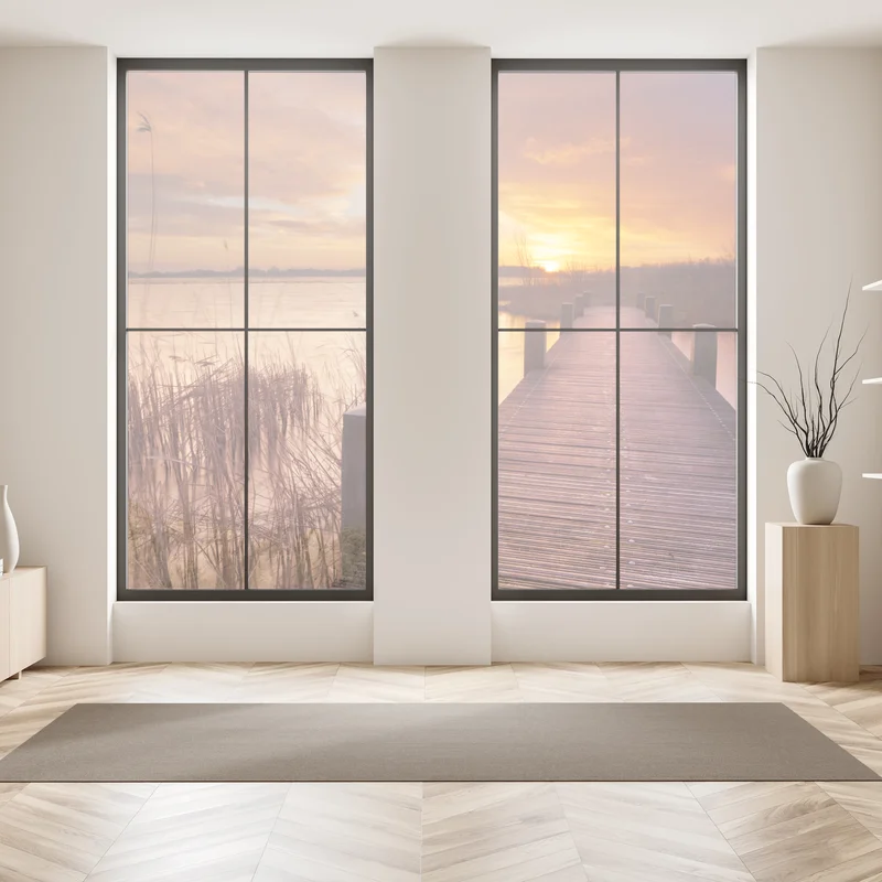 Fensteraufkleber sonnenaufgang über dem see bei Amsterdam