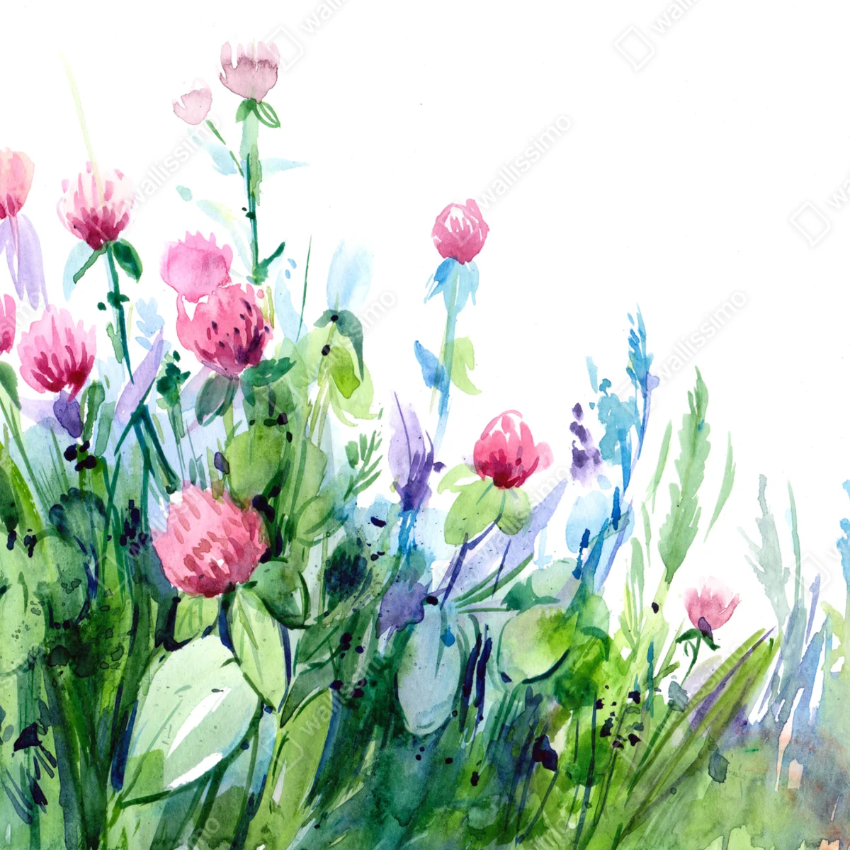 Poster zarte aquarell-wildblumenwiese • Poster bei Wallnifity® Poster zarte aquarell-wildblumenwiese • Poster bei Wallnifity®