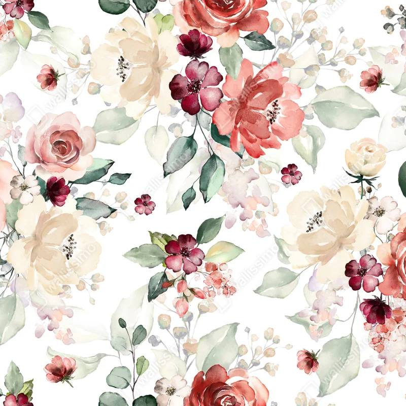 Leinwandbild zartes aquarell rosenmuster Leinwandbild zartes aquarell rosenmuster