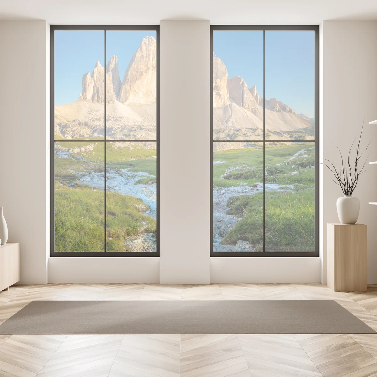 Fensteraufkleber Tre Cime di Lavaredo über der alpenwiese Fensteraufkleber Tre Cime di Lavaredo über der alpenwiese