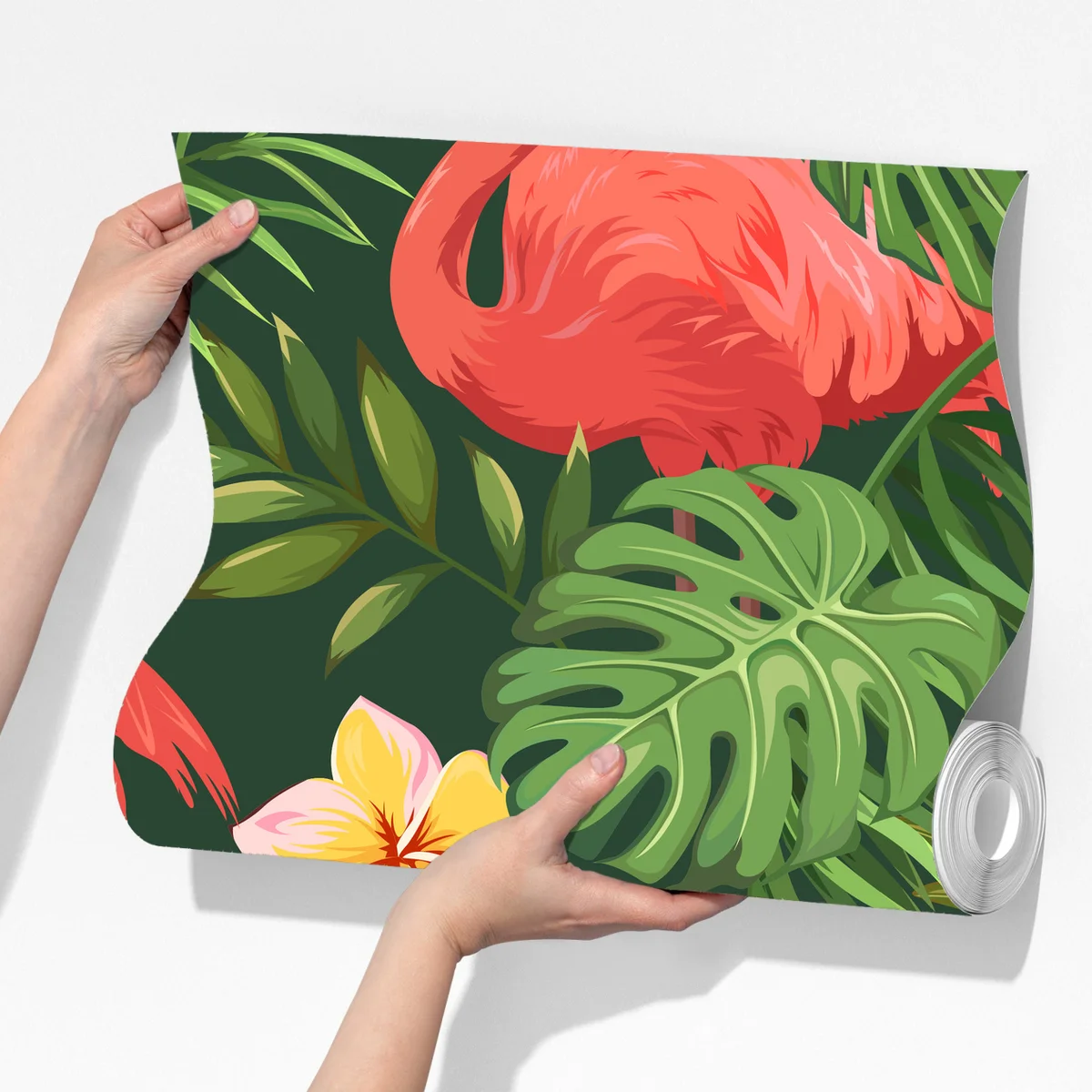 Fototapete tropisches flamingo-muster Fototapete tropisches flamingo-muster