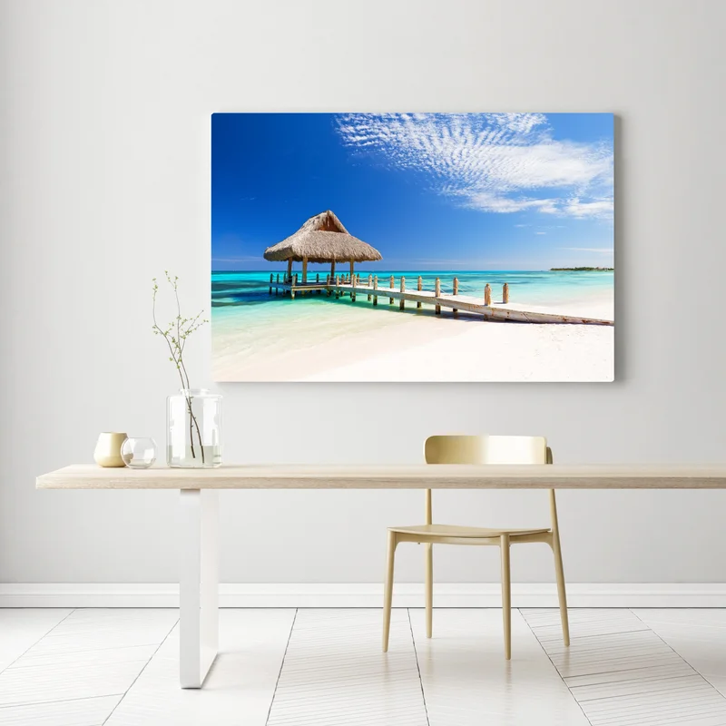 Leinwandbild ruhiger strandsteg in Cap Cana Leinwandbild ruhiger strandsteg in Cap Cana