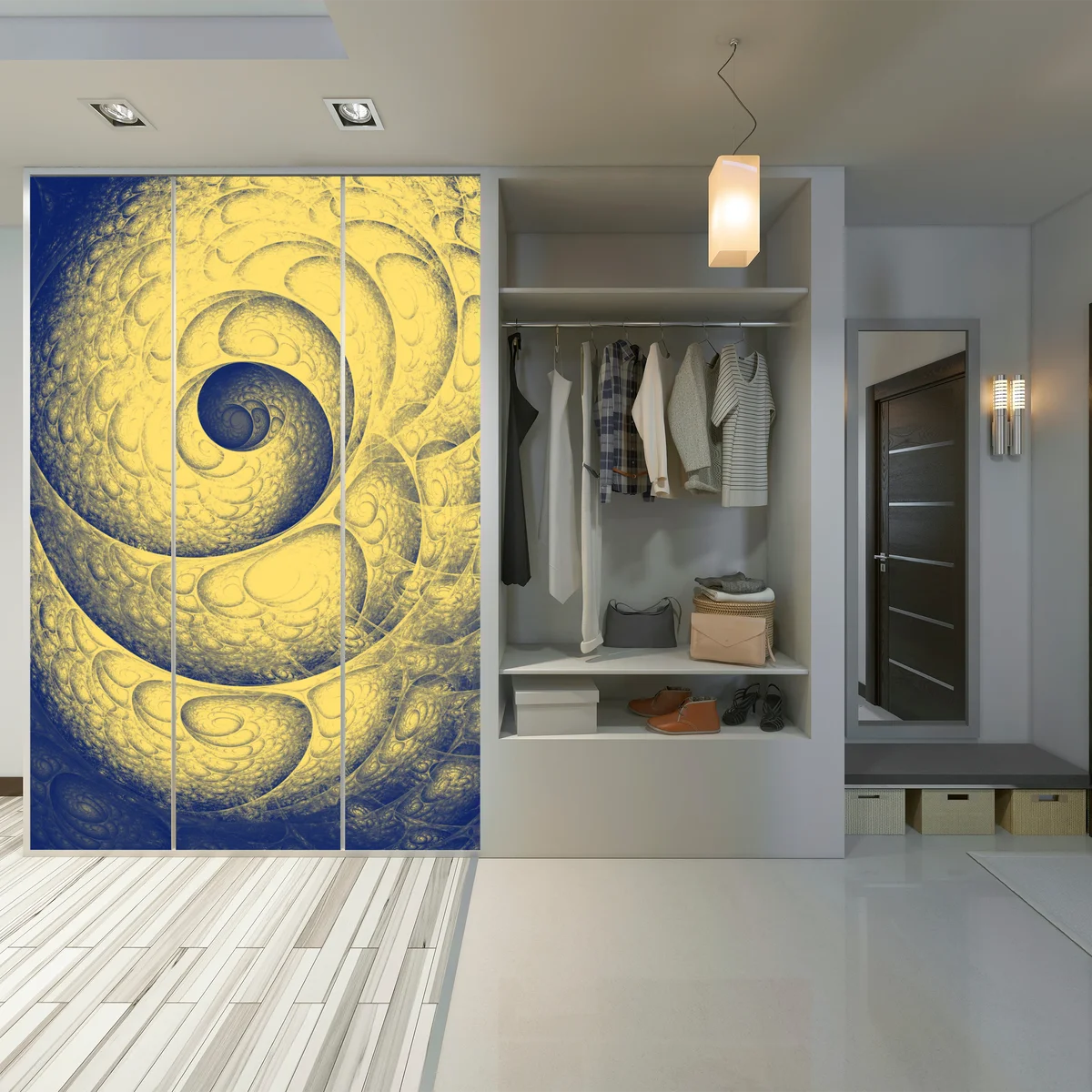 Schrankaufkleber goldene spiralförmige fraktalstruktur Schrankaufkleber goldene spiralförmige fraktalstruktur