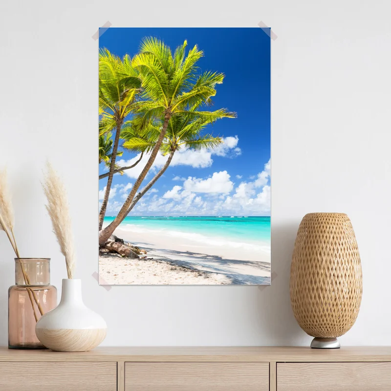 Poster tropischer palmstrand in Punta Cana Poster tropischer palmstrand in Punta Cana